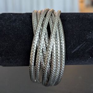 Park Lane Silver Hammered Bangle Bracelet